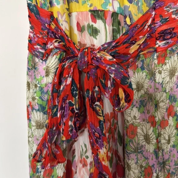 Anthropologie Yellow Ruched Tie Front Sundress - Picture 5 of 6